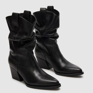 Steve Madden TAOS Trail Black Leather cowboy boots size 11